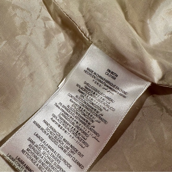 BCBG Paris White & Blue Tweed Oxford Long-Length Snap-Up Pocketed Jacket Size 0 - Picture 7 of 13